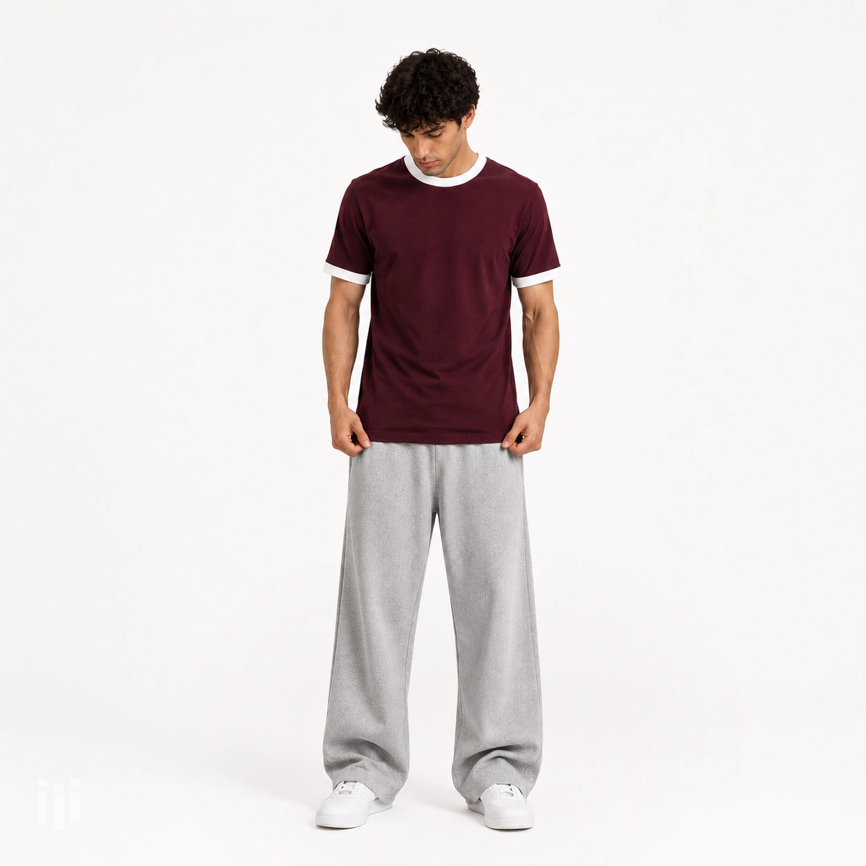Burgundy - Regular Ringer T-Shirt