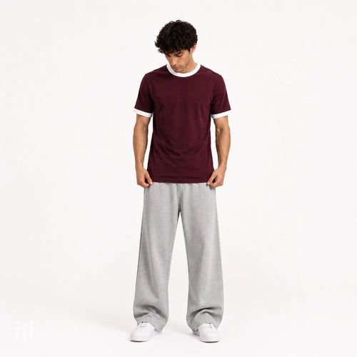 Burgundy - Regular Ringer T-Shirt