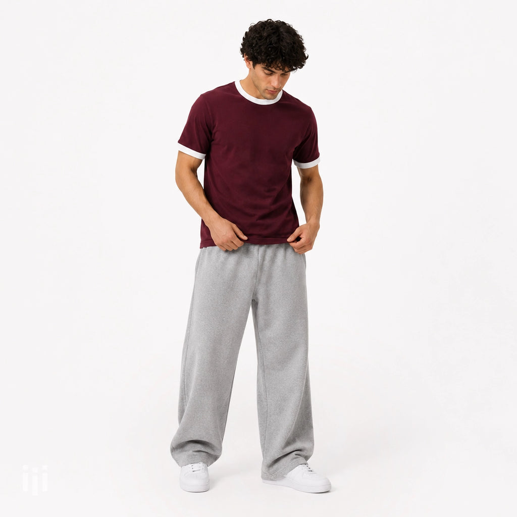Burgundy - Regular Ringer T-Shirt