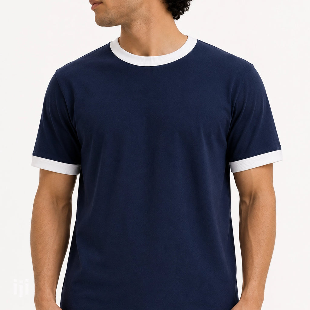 Navy - Regular Ringer T-Shirt