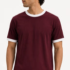 Burgundy - Regular Ringer T-Shirt
