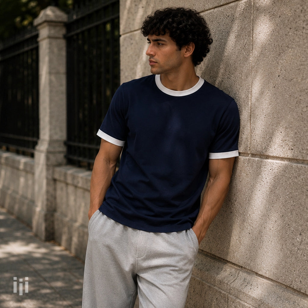 Navy - Regular Ringer T-Shirt